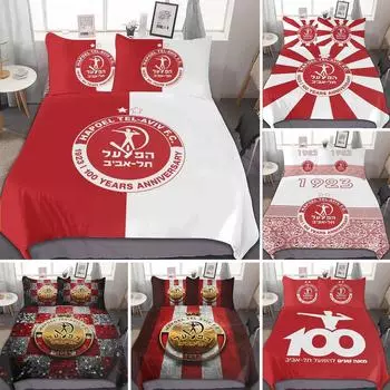 3D-печатный комплект постельного белья Hapoel Tel Aviv, пододеяльник, одеяло для спальни, односпальное, двуспальное, королевского размера, пододеяльник, домашний текстиль 70x133cm 2pcs