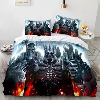 3D-печатный пододеяльник с изображением ведьмаков игровой комплект постельного белья двуспальный ... односпальный односпальный постельный комплект для взрослых и детей пододеяльник EU Single 135x200cm