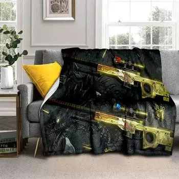 3D пистолет-нож USP, AK, M4, AWP, одеяло с патроном для винтовки, мягкое одеяло для дома, спальни, кровати, дивана, покрывало для пикника, детское одеяло 30x40in