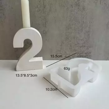 3D Подсвечник в виде цифры Силиконовая форма Сделай сам Ручной работы Подсвечник Гипс Эпоксидная смола Бетон Литьевые формы Домашний декор для рабочего стола