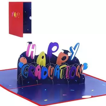 3D Pop Up Card Поздравительные открытки с окончанием колледжа Поздравительные открытки с окончанием школы красный
