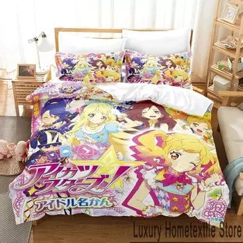 3D Print Aikatsu Idol Activity Anime Bedding Set Boys Girls Twin Queen King Size Duvet Cover Pillowcase Bed boys Adult 70x133cm 2pcs