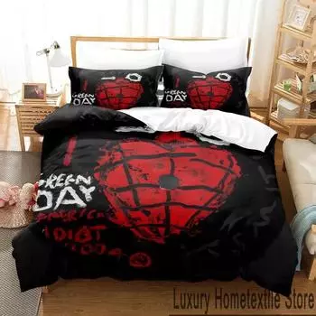 3D-принт American Idiot Green Day Постельное белье Пододеяльник Постельный комплект Одеяло Чехол Наволочка Одеяло размера king-size Для мальчиков Взрослых US King 264x228cm