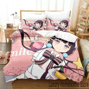 3D Print Anime Blend S Bedding Set Boys Girls Twin Queen King Size Duvet Cover Pillowcase Bed boys Adult Home Textileextile EU Single 135x200cm