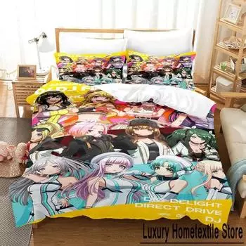 3D-принт аниме D4DJ All Mix Постельное белье Single Twin Full Queen King Size Bed Set Adult Kids Bedroom Duvet cover Sets Home Textile EU Single 135x200cm