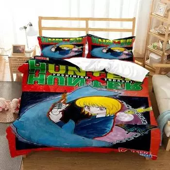 3D Print Anime HUNTER HUNTER Bedding Set Boys Girls Twin Queen Size Duvet Cover Pillowcase Bed Kids Adult Fashion Home Textiles EU Single 135x200cm