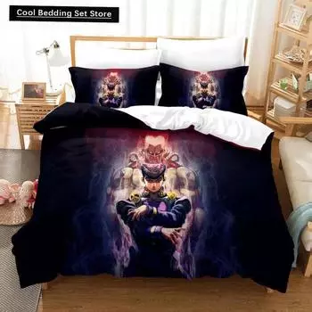 3D-принт аниме JoJo Bizarre Adventure Jotaro Kujo комплект постельного белья для мальчиков и девочек Twin Queen Size пододеяльник наволочка кровать дети взрослые 150x200cm 3pcs