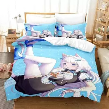 3D-принт аниме каваи девушки Nekopara комплект постельного белья односпальный двуспальный двуспальный комплект постельного белья для взрослых детей спальня пододеяльник наборы 135x200cm 2pcs