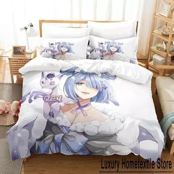 3D Print Anime Kawaii Girl Elira Pendora Bedding Set Single Twin Full Queen King Size Bed Set Adult Kid Bedroom Duvet cover Sets EU Single 135x200cm