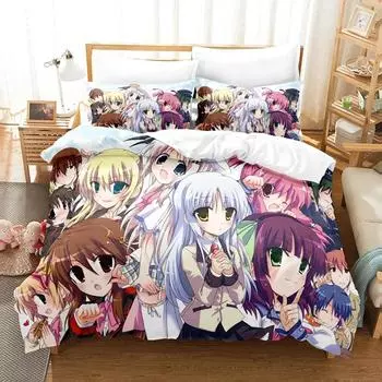 3D-принт аниме Little Busters комплект постельного белья для мальчиков и девочек Twin Queen Size пододеяльник наволочка кровать для детей и взрослых домашний текстиль 70x133cm 2pcs