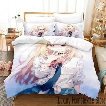 3D-принт аниме My Dress Up Darling Постельное белье Пододеяльник Постельный комплект Одеяло Чехол Наволочка Одеяло размера King Queen Мальчики Взрослые EU Single 135x200cm