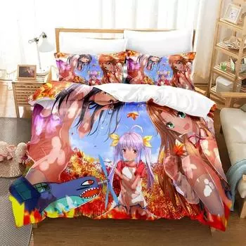 3D-принт аниме Non non biyori Комплект постельного белья Single Twin Full Queen King Size Комплект постельного белья для взрослых и детей, комплект пододеяльников EU Single 135x200cm