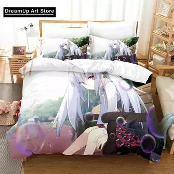 3D Print Anime Plastic Memories Isla Bedding Set Boys Girls Twin Queen Full Size Duvet Cover Pillowcase Bed Adult Bedroom EU Single 90x200cm