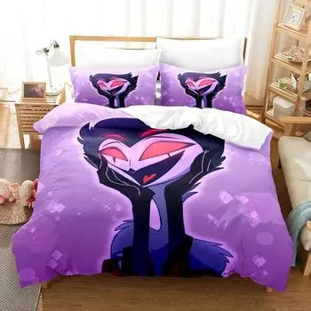 3D-принт аниме Stolas Helluva Hazbin els Boss комплект постельного белья для мальчиков и девочек Twin Queen Size пододеяльник наволочка кровать для мальчиков для взрослых EU Twin 135x200cm