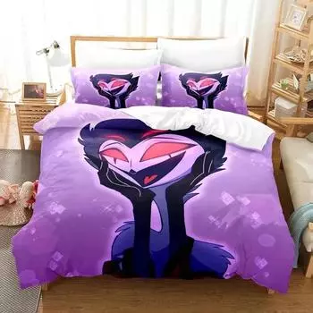 3D-принт аниме-столы Helluva Hazbin Hotels Boss Комплект постельного белья для мальчиков и девочек Twin Queen Size Пододеяльник Наволочка Кровать для мальчиков и взрослых 70x133cm 2pcs