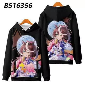 3D-принт аниме UmaMusume Pretty Derby Oversize Женская/мужская толстовка с капюшоном Уличная одежда Хип-хоп пуловер Куртка с капюшоном Верхняя одежда S