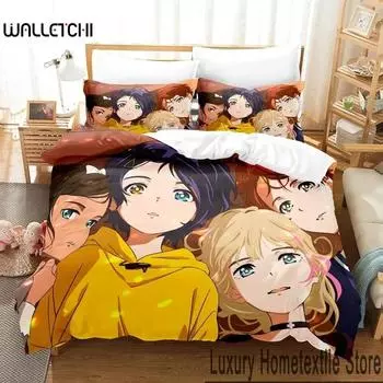 3D Print Anime Wonder Egg Priority Bedding Set Duvet Cover Bed Set Quilt Cover Pillowcase Comforter king Queen Size Boys Adult 70x133cm 2pcs