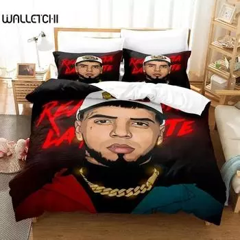 3D-принт Anuel Aa Real Hasta La Постельное белье Пододеяльник Постельный комплект Одеяло Чехол Наволочка Одеяло размера king-size Для мальчиков Взрослых EU Single 135x200cm