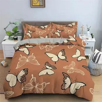 3D Print Butterfly Pattern Bedding Set Boys Girls Twin Queen Size Duvet Cover Pillowcase Bed Kids Adult 135X200cm