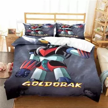 3D-принт Goldorak Grendizer UFO Robot Комплект постельного белья Double Twin King Пододеяльник Одеяло Наволочка Для Мальчиков Девочек Взрослых Спальня 135x200cm 2pcs