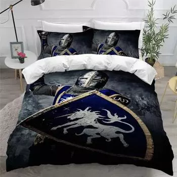 3D-принт Holy Knights Комплект постельного белья для мальчиков и девочек Twin Queen King Size Пододеяльник Наволочка Кровать для мальчиков Взрослый Домашний текстиль EU single(135x200cm)