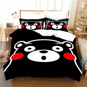 3D-принт Kawaii Cartoon Comics Kumamon Комплект постельного белья Double Twin King Пододеяльник Одеяло Наволочка Для мальчиков Девочек Взрослых Спальня 70x133cm 2pcs