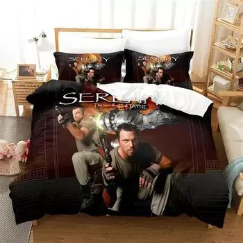 3D Print Movie Serenity Bedding Set,Duvet Cover Comforter Bed Set Quilt Cover Pillowcase,King Queen Twin Size Boys Girls Adultse 70x133cm 2pcs