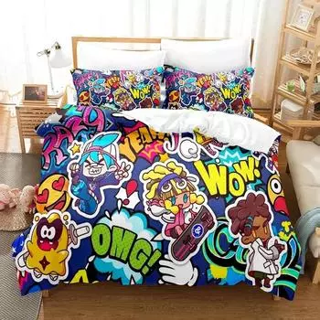 3D Print Ninjala Cartoon Game Bedding Set Duvet Cover Bed Set Quilt Cover Pillowcase Comforter king Queen Size Boys Adult 70x133cm 2pcs