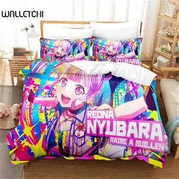 3D Print Nyubara Reona Bedding Set,Duvet Cover Comforter Bed Set Quilt Cover Pillowcase,King Queen Twin Size Boys Girls Adults 135x200cm 2pcs