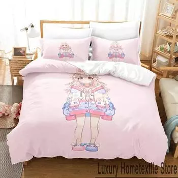 3D Print Pipkin Pippa Anime Bedding Set Boys Girls Twin Queen King Size Duvet Cover Pillowcase Bed boys Adult Home Textileextile 70x133cm 2pcs