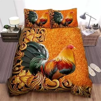 3D Print Rooster Farm Animal Cartoon Bedding Set Duvet Cover Bed Set Quilt Cover Pillowcase Comforter king Queen Size Boys Adult 70x133cm 2pcs