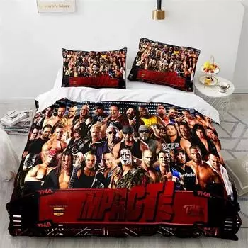 3D-принт с изображением игры «Реслинг» WWE EAW, комплект постельного белья, пододеяльник, одеяло, наволочка, размер King Queen Twin для мальчиков и девочек 70x133cm 2pcs