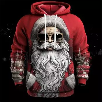 3D-принт смешной Санта-Клаус толстовки для мужчин мода новинка рождественские подарки пуловеры толстовка мужской рождественский спортивный костюм S