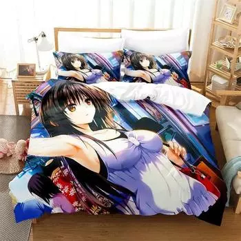 3D Печать To Love Ru Darkness Комплект постельного белья для мальчиков и девочек Twin Queen King Size Пододеяльник Наволочка Кровать для мальчиков Подростки Взрослые 70x133cm 2pcs