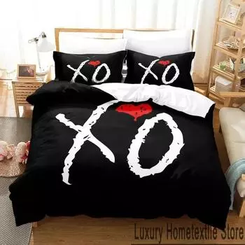 3D-принт XO The Weeknd Постельное белье Пододеяльник Постельный комплект Одеяло Чехол Наволочка Одеяло King Queen Size Постельное белье для мальчиков и взрослых EU Single 135x200cm