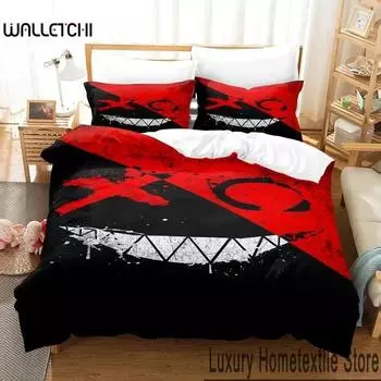 3D-принт XOXO Devil Smiling Face Комплект постельного белья Пододеяльник Постельный комплект Одеяло Наволочка Одеяло размера King Queen Для мальчиков Взрослых 70x133cm 2pcs