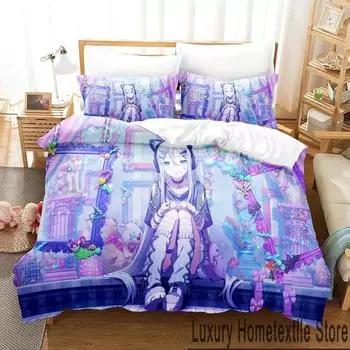 3D-принт Yoisaki Kanade Anime Project SEKAI Комплект постельного белья для мальчиков и девочек Twin Queen King Size Пододеяльник Наволочка Кровать для мальчиков и взрослых 70x133cm 2pcs
