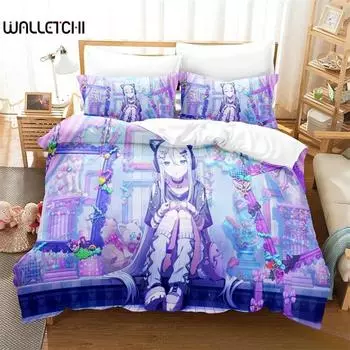 3D-принт Yoisaki Kanade Anime Project SEKAI Комплект постельного белья, для девочек, для взрослых, односпальный, двуспальный, размер Queen, пододеяльник, наволочка, постельное белье 135X200cm