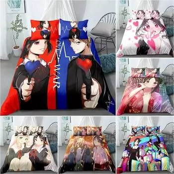 3D Printed Anime Kaguya-sama Love is War Duvet Cover Bedding Sets Double Twin Full Queen King Adult Kids Bedclothes Quilt Cover 70x133cm 2pcs