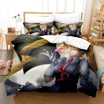 3D Printed Anime Miss Kobayashis Dragon Maid Kanna Bedding Set Boys Girls Twin Queen Size Duvet Cover Pillowcase Bed Kids Adult 135X200cm-2pcs