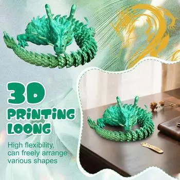 3D Printed Dragon, 60cm Long Chinese Dragon, Movable Dragon Toy, Swingable Flexible Dragon Toy, Suitable For Home Cool Ornaments And Decorations One Size