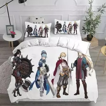 3D Printed Game Unicorn Overlord Bedding Sets Comforter Quilt Bed Cover Duvet Cover Pillow Case Sets Boys Adult Size EU single(135x200cm)