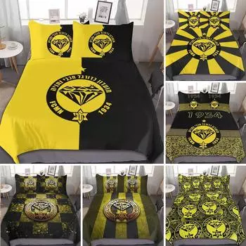 3D Printed Maccabi Netanya Bedding Set Duvet Cover Bedroom Comforter Single Twin King Size Quilt Cover Home Textile 70x133cm 2pcs