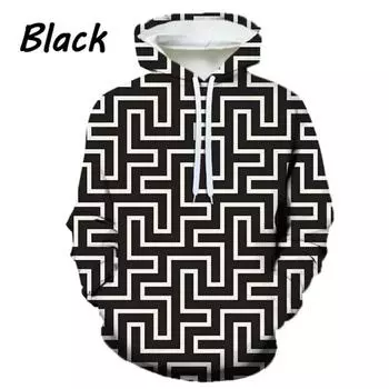 3D Printed Maze Pattern Hoodie For Men Women Casual Plus Size Personality Trend Pullovers Sweatshirts Mens Sweater Tops S