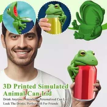 3D Printed Simulated Animal Can Lid, Drink Anytime, Anywhere, Personalized Can Lid, Lock The Drinks, Perfect Gift For Friends One Size