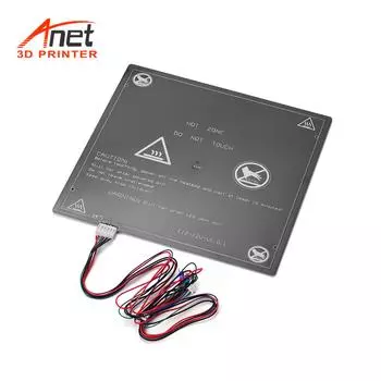 3D-принтер Anet 12 В, нагревательная платформа с подогревом, алюминиевый нагревательный слой, 300 * 300 * 3 мм, с проводным шнуром для рассадника для обновления 3D-принтера Anet E12, поставщики (1 шт.) чёрный