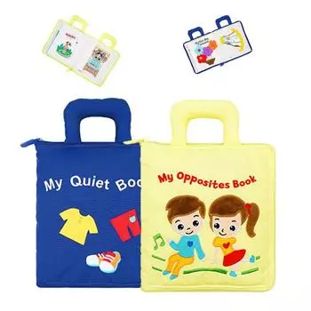 3D Quiet Fabric Activity Story Book Игрушки для детей 1 год Детские книги Обучение Образование для малышей 2 года Подарки синий