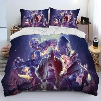 3D R-Resident Evil Games Gamer Comforter Постельное белье, пододеяльник, наволочка, комплект постельного белья размера «king-size» для детей EU Twin 135x200cm