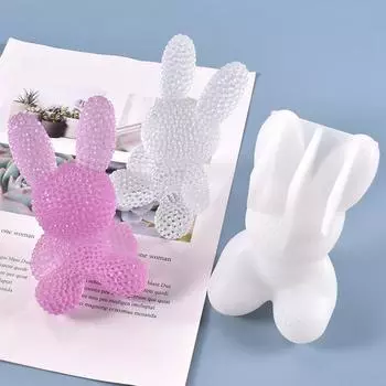 3D Кролик Банни Настольные Украшения Литейная Силиконовая Форма DIY Ремесла Украшения Изготовление Инструментов Кристалл Эпоксидная Смола Форма