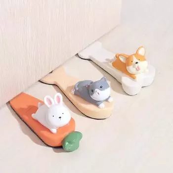 3D Safety Protector Cute Cartoon Silicone Figure Door Stopper Wedge Door Jam Catcher Block Guard For Home Office Protectors